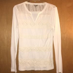White knit lucky brand top